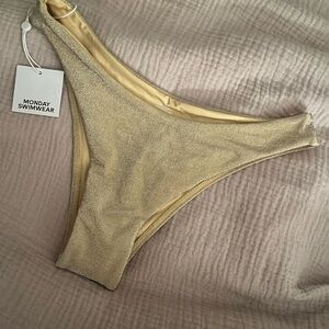 Monday Swimwear Gold Byron Bottoms size small
